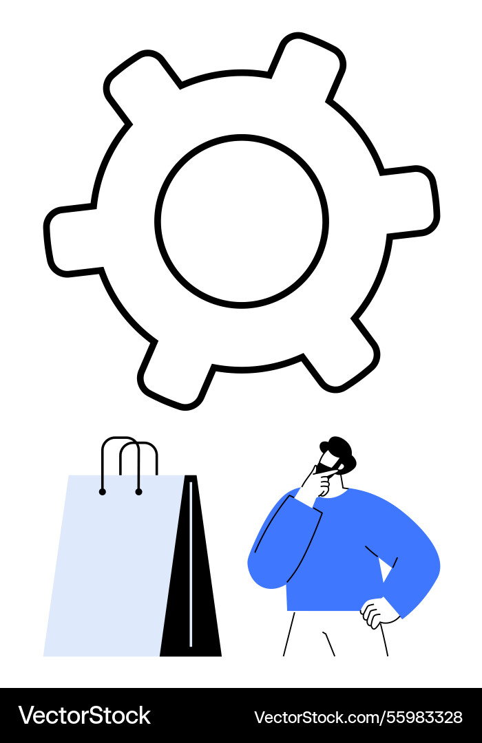Problem solving concept with gear mechanism Problem solving concept with gear mechanism Vector Image