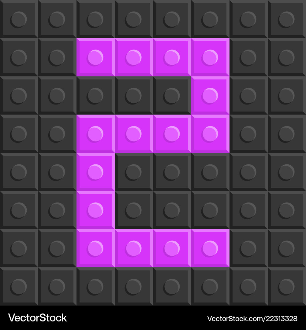 Puzzle building blocks number two flat design Vector Image