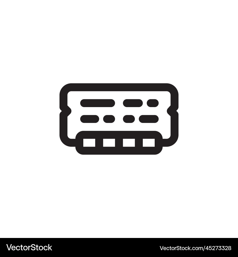 Ram icon computer component outline style Ram icon computer component outline style vector image