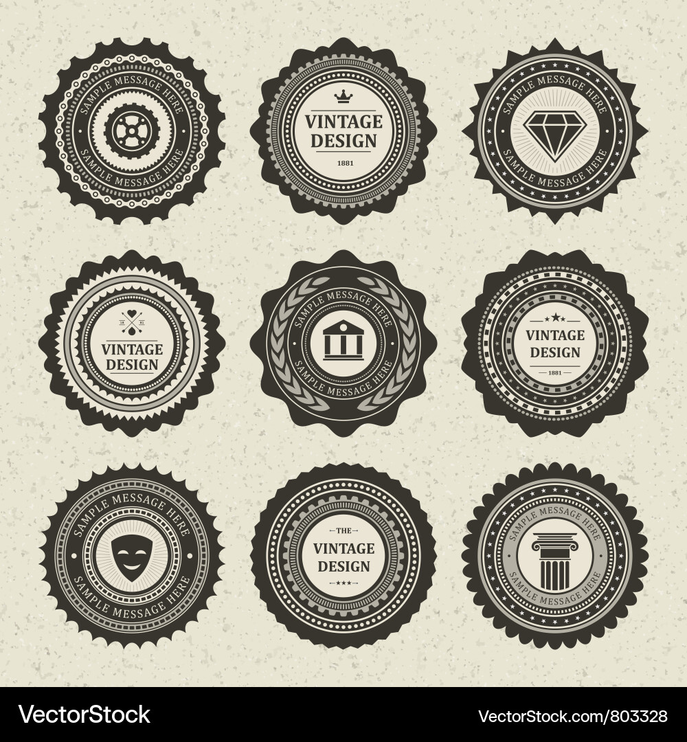 Retro Label Collection Vector Image