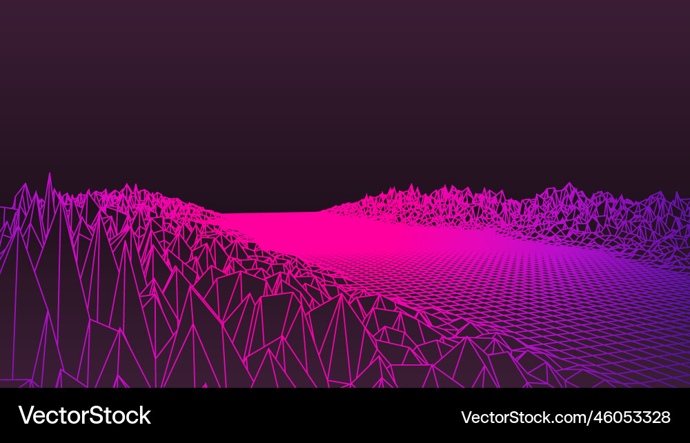Retro Synthwave Grid Background vector image