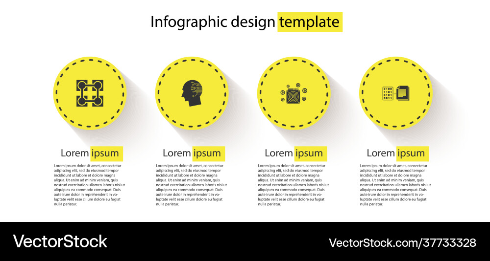 Set blockchain technology brain as digital Set blockchain technology brain as digital vector image