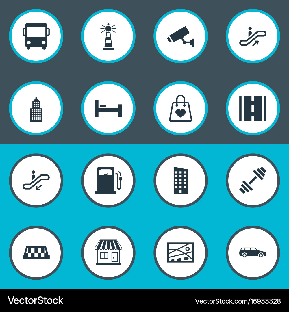 Set of simple infrastructure vector image