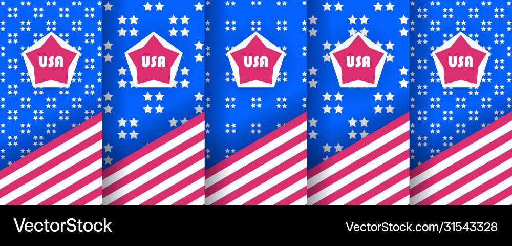 Set seamless patterns with stars in colors Set seamless patterns with stars in colors Vector Image
