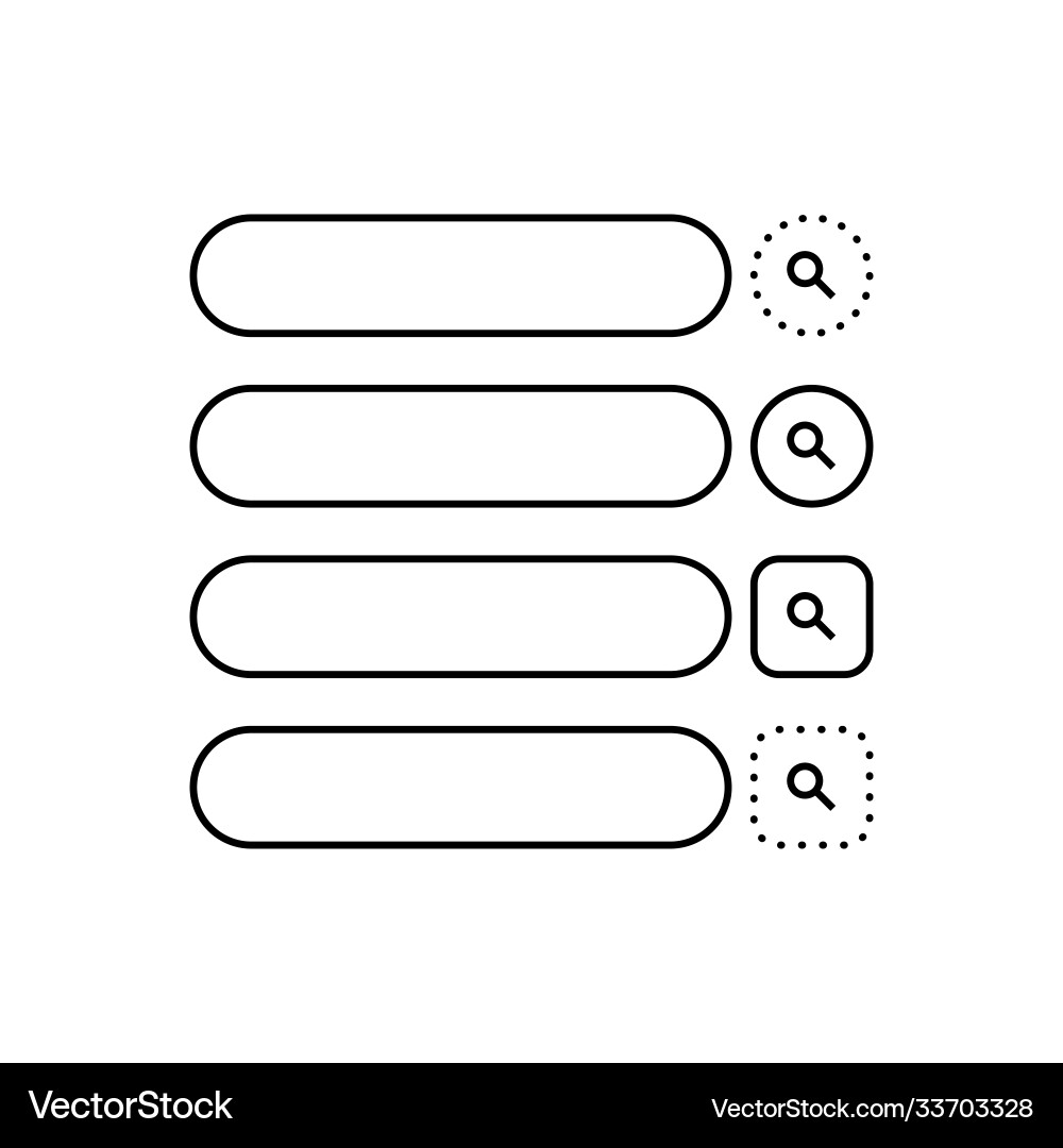 Set search bars flat web design elements Vector Image