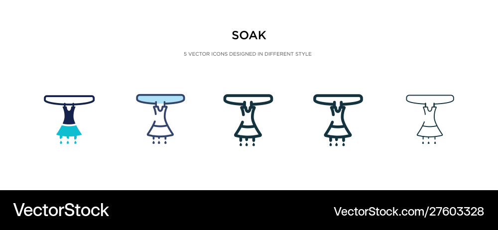Soak icon in different style two colored Soak icon in different style two colored vector image