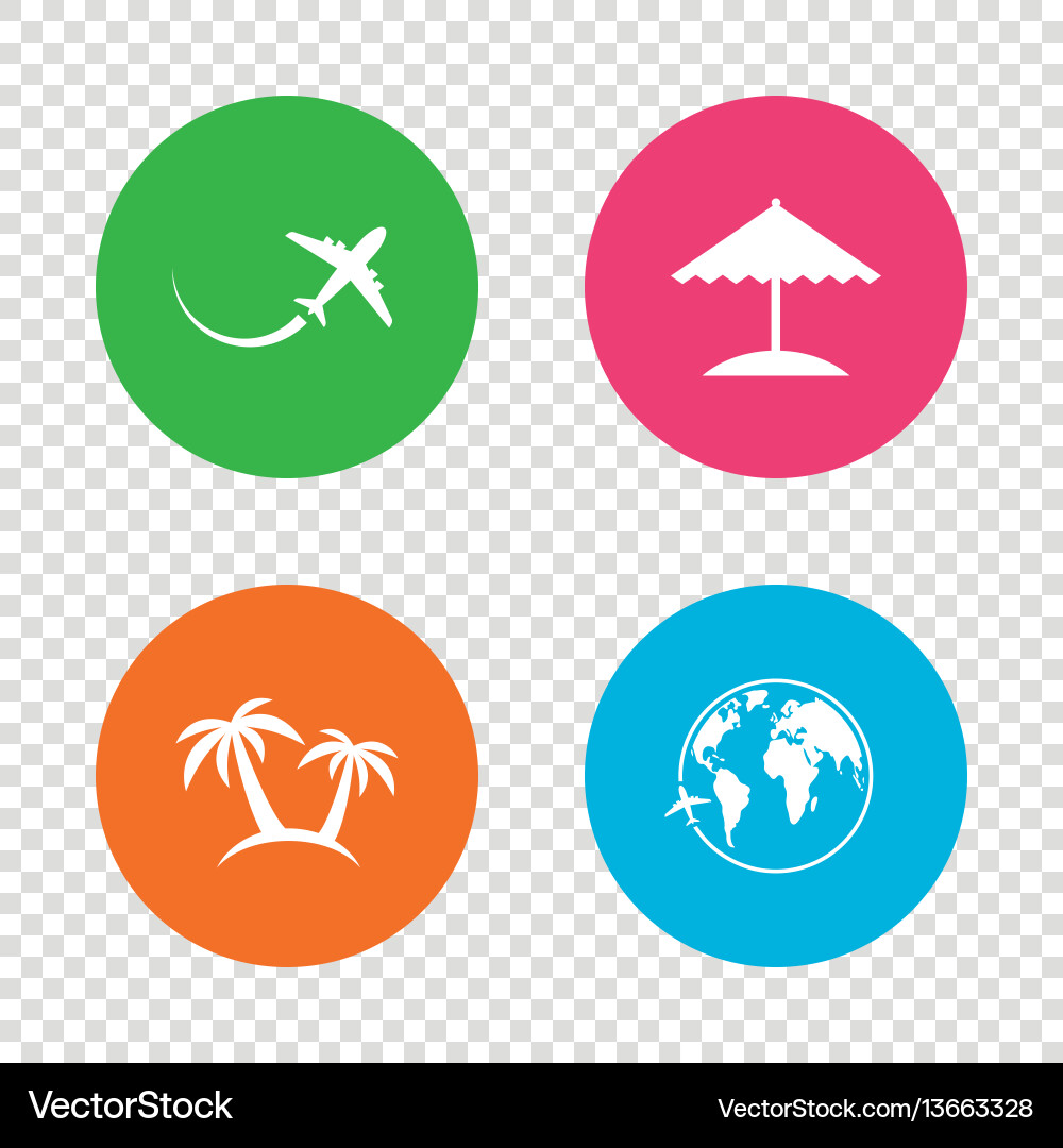 Travel trip icon airplane world globe symbols Travel trip icon airplane world globe symbols vector image