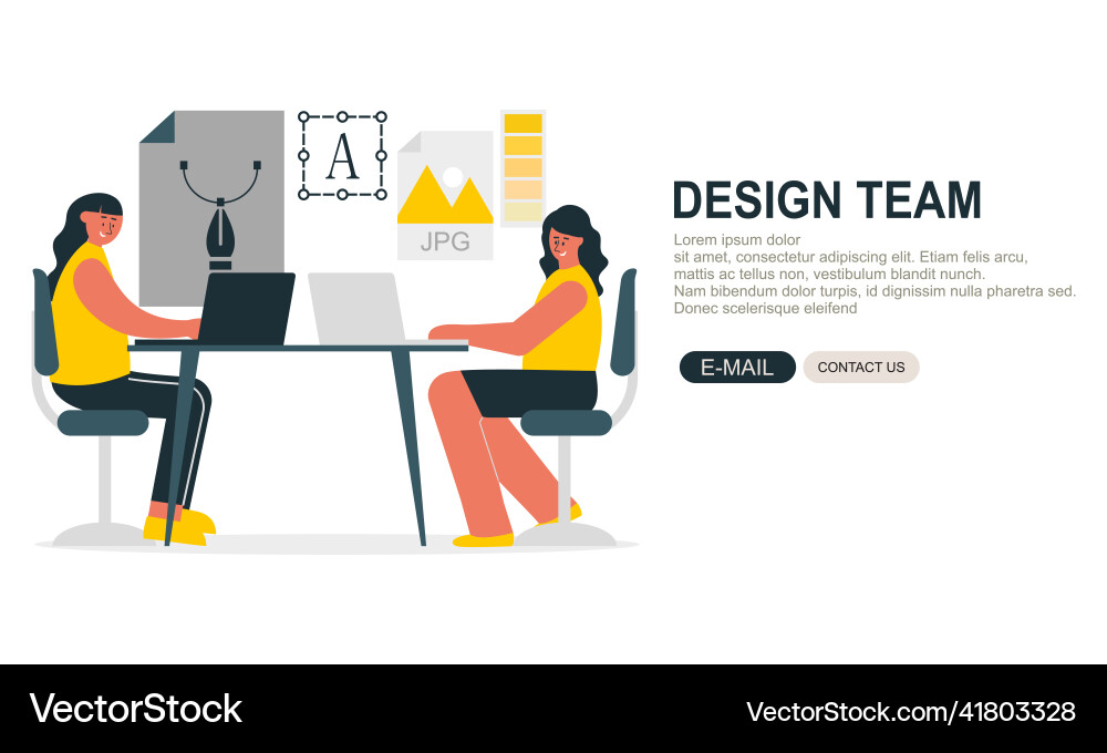 Web design studio or team working vector image