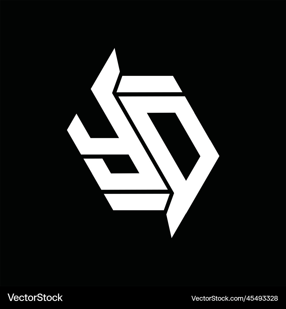 Yd logo monogram hexagon abstract shape images Vector Image