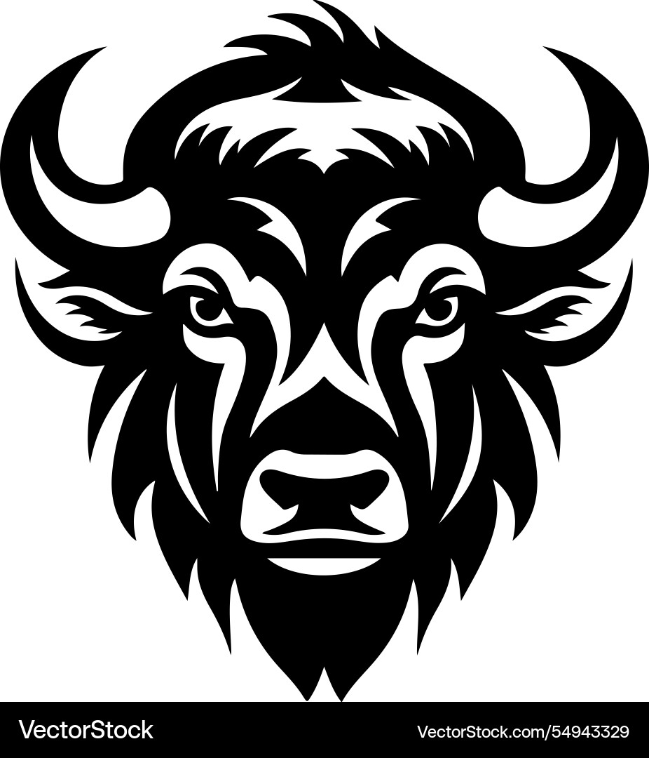 A bison head design on white background A bison head design on white background Vector Image
