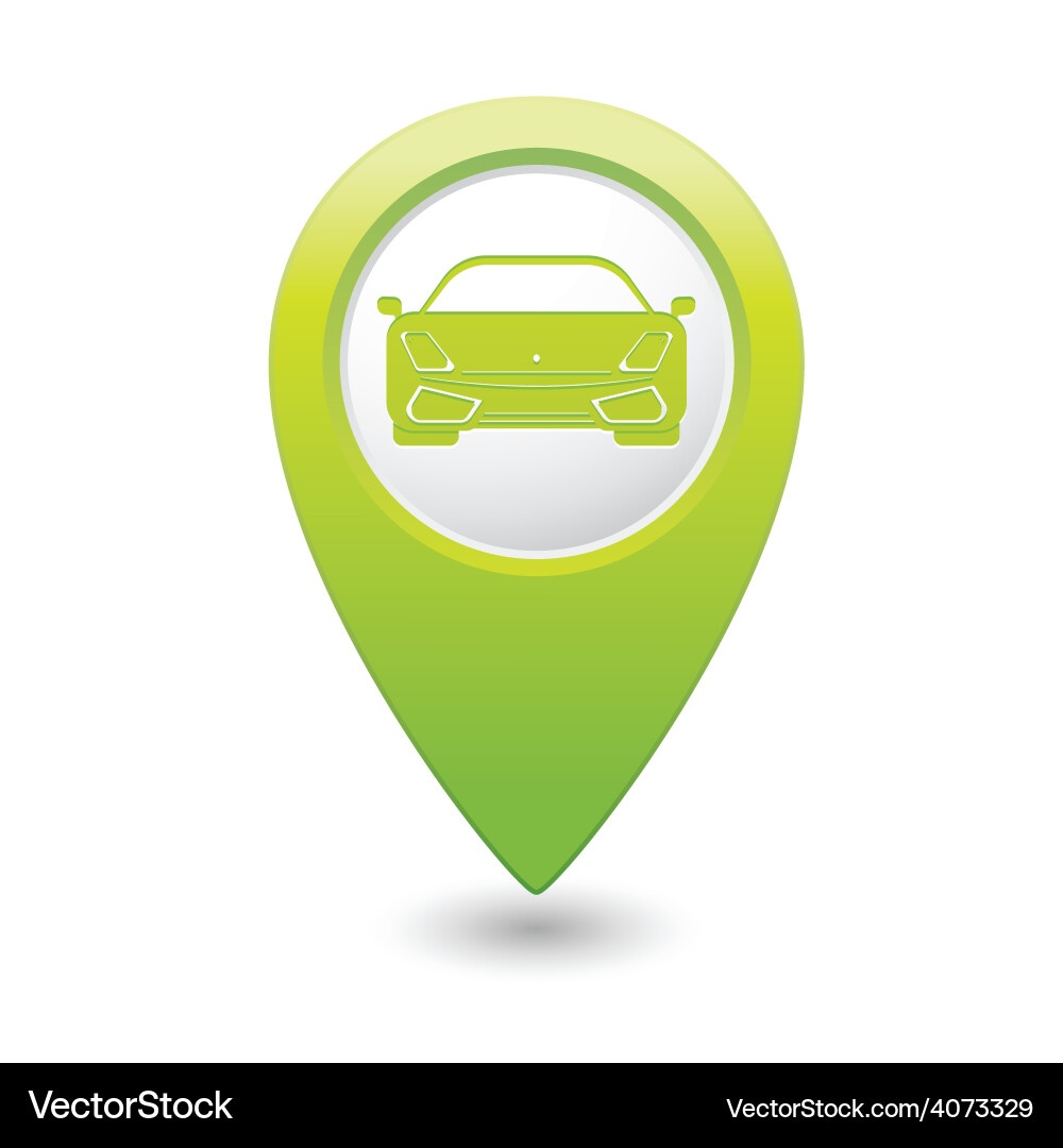 Car green map pointer vector image