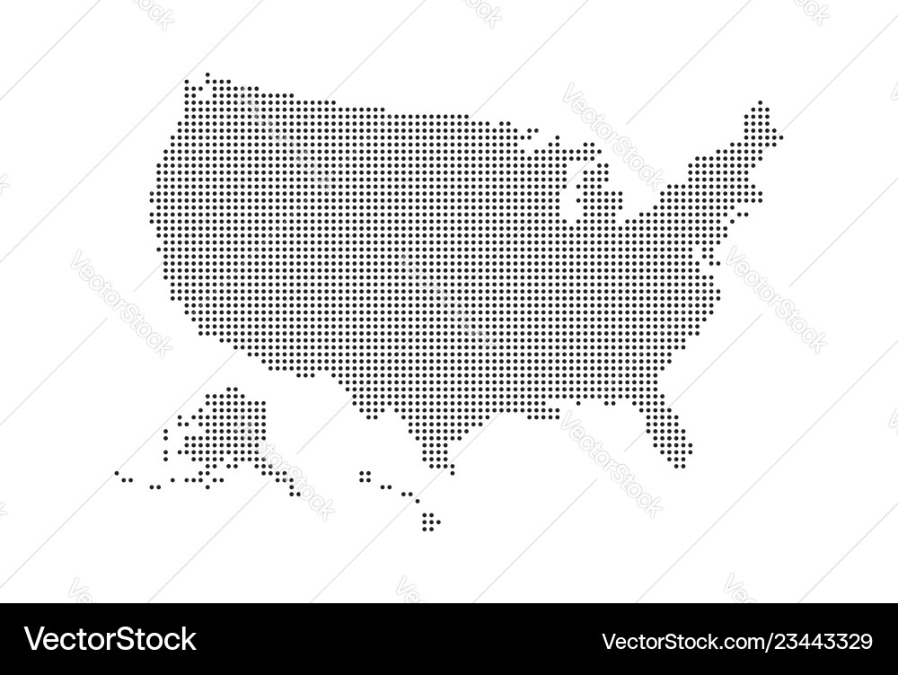 Dotted USA Map Royalty Free Vector Image - VectorStock