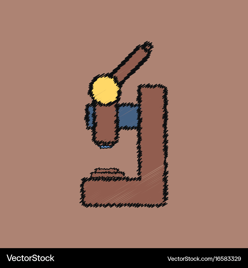 Flat shading style icon laboratory microscope Vector Image