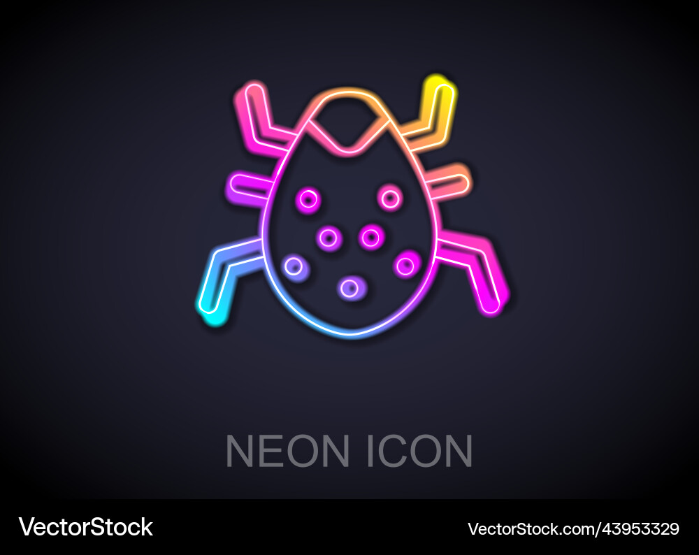 Glowing neon line system bug concept icon isolated Glowing neon line system bug concept icon isolated vector image