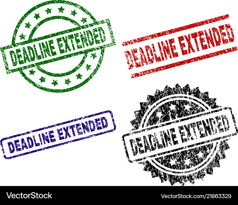 Grunge textured deadline extended seal stamps Vector Image