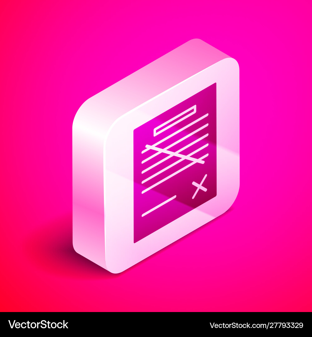 Isometric delete file document icon isolated Isometric delete file document icon isolated vector image