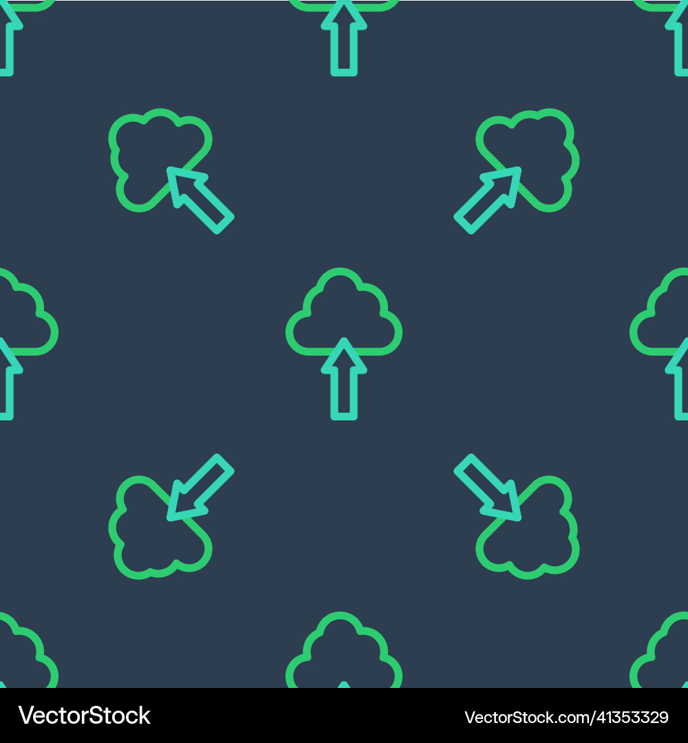 Line cloud upload icon isolated seamless pattern Line cloud upload icon isolated seamless pattern vector image