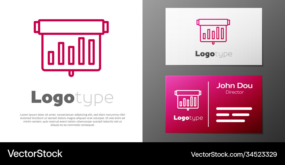 Logotype line board with graph chart icon isolated Logotype line board with graph chart icon isolated vector image