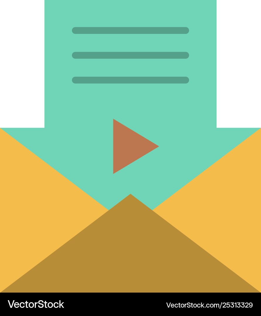 Mail message sms video player flat color icon Mail message sms video player flat color icon Vector Image