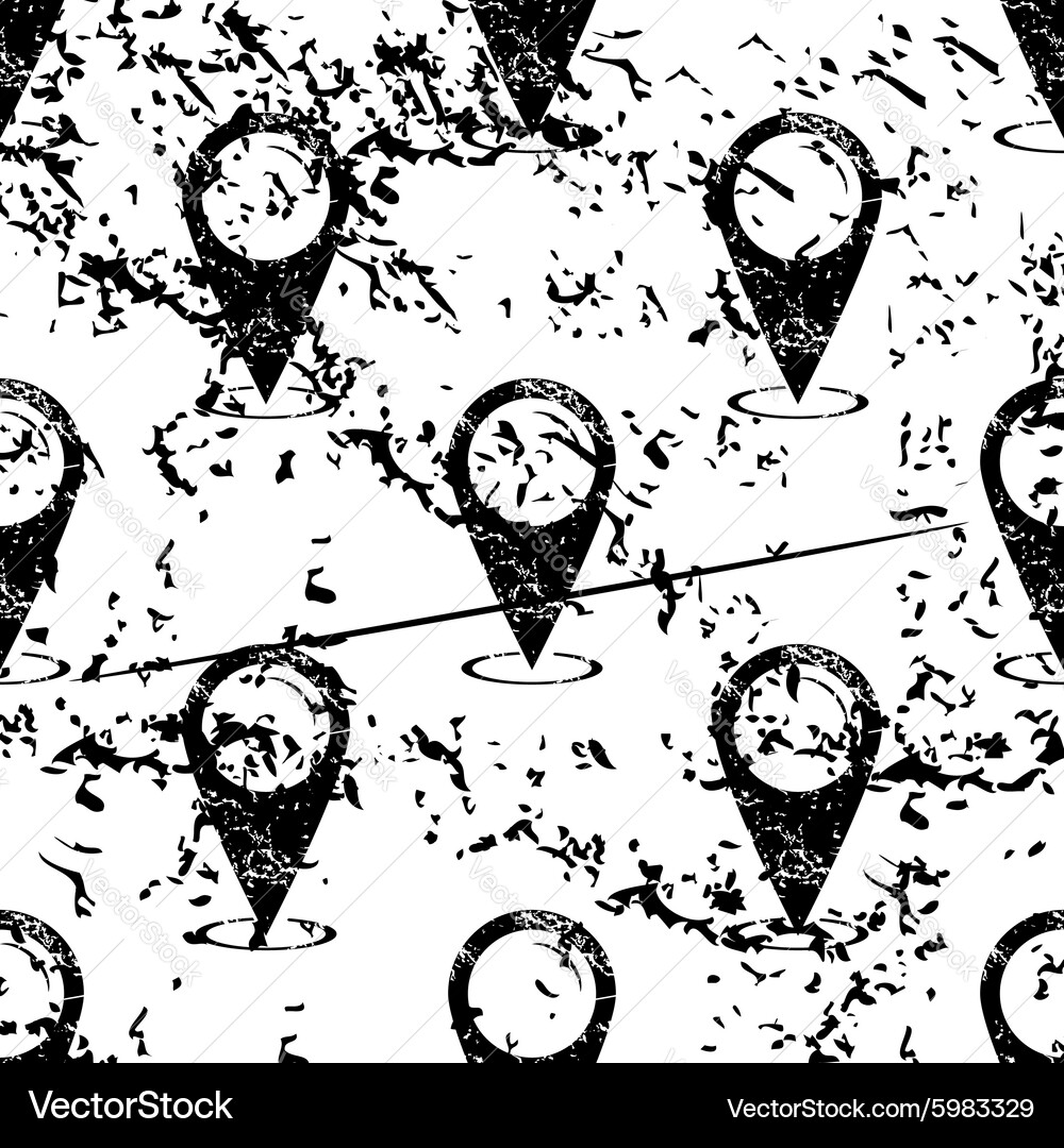 Map pointer pattern grunge monochrome vector image