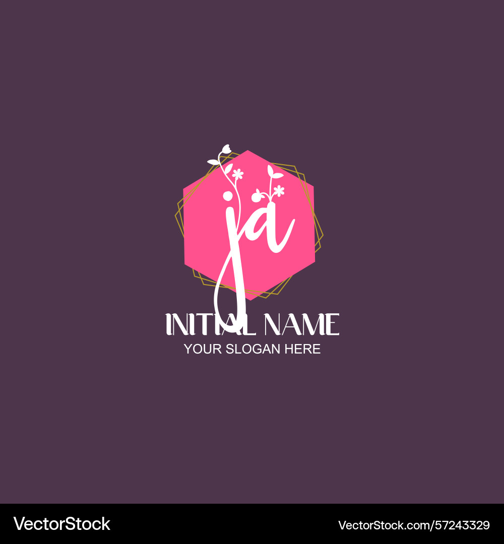 Modern botanical ja initial logo collection Modern botanical ja initial logo collection Vector Image