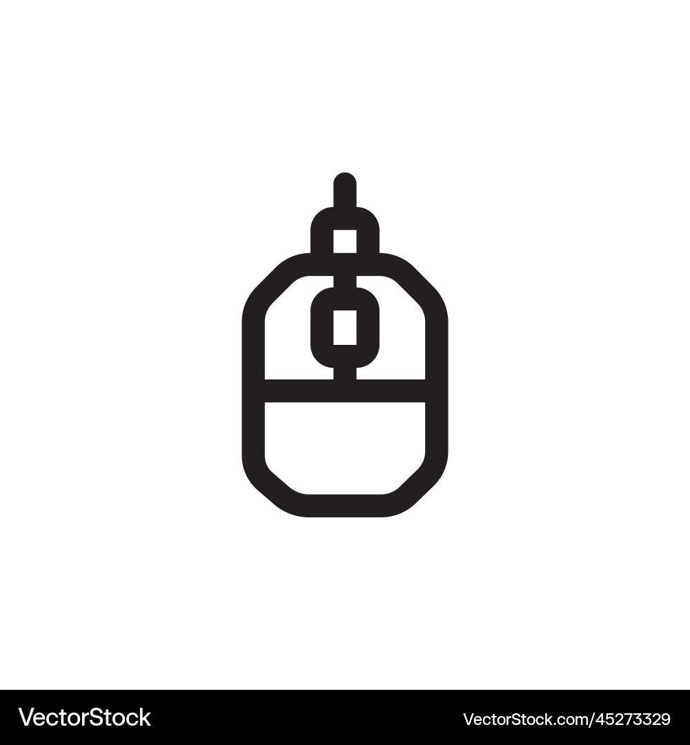 Mouse icon computer component outline style Vector Image