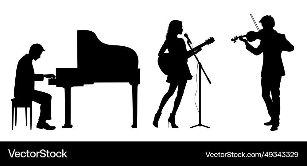Musikband mit Sängersinggitarre Musikband mit Sängersinggitarre vektorbild