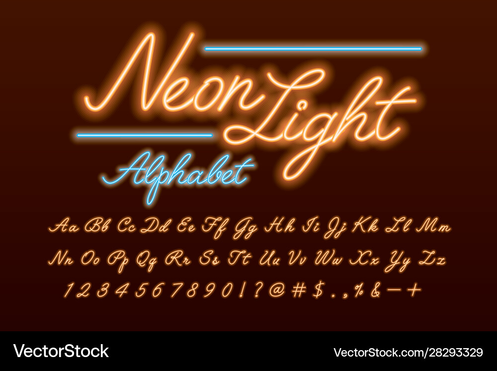 Neon font Vector Image