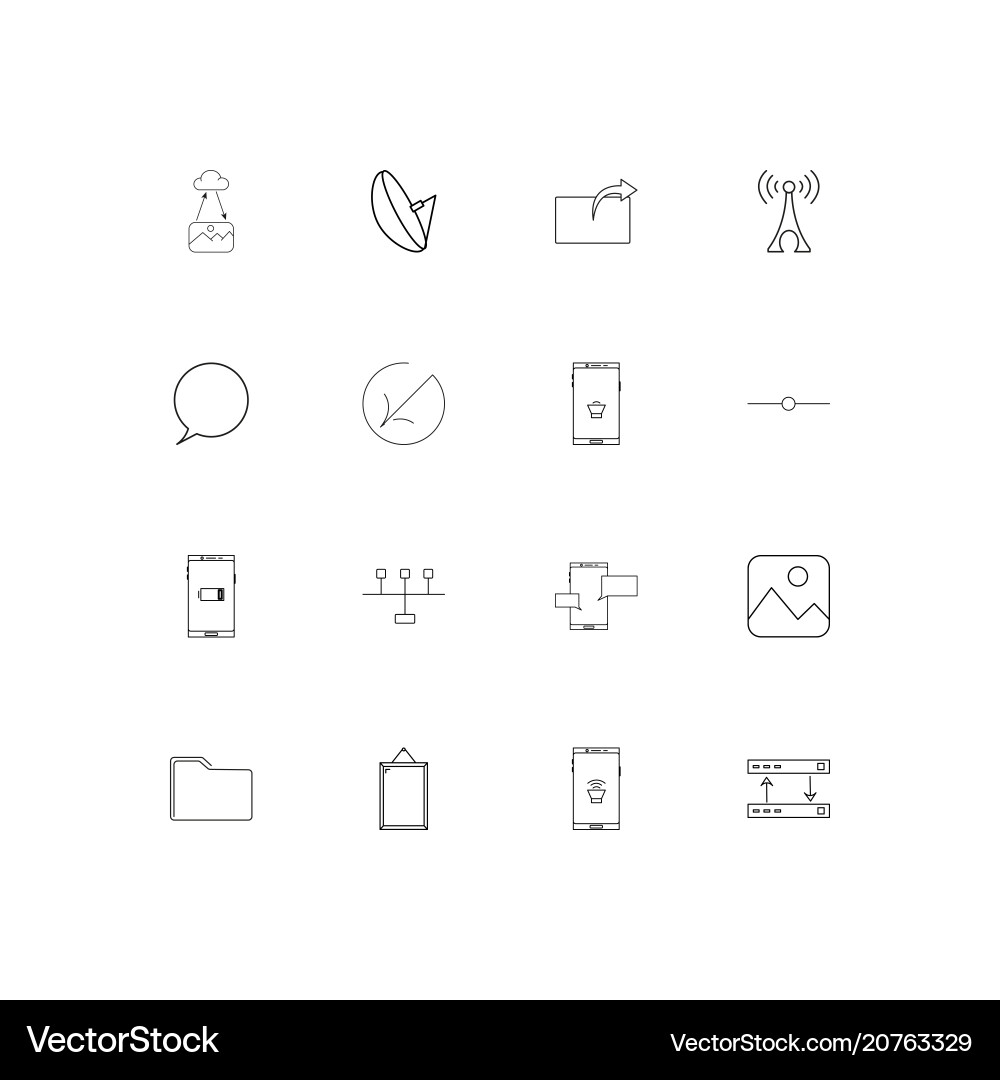 Netzwerk und Datenbank lineare dünne Symbole Set Netzwerk und Datenbank lineare dünne Symbole Set vektorbild