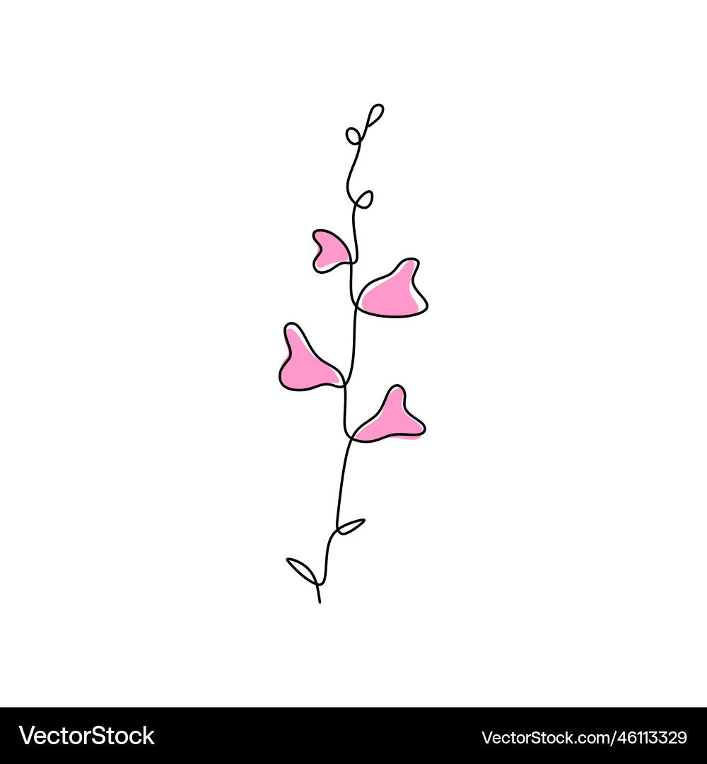 One continuous single line of snapdragon spring Vector Image