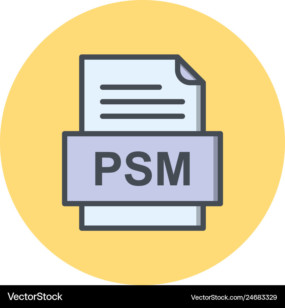 Psm file document icon Vector Image