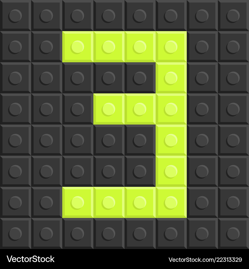 Puzzle building blocks number three flat design vector image