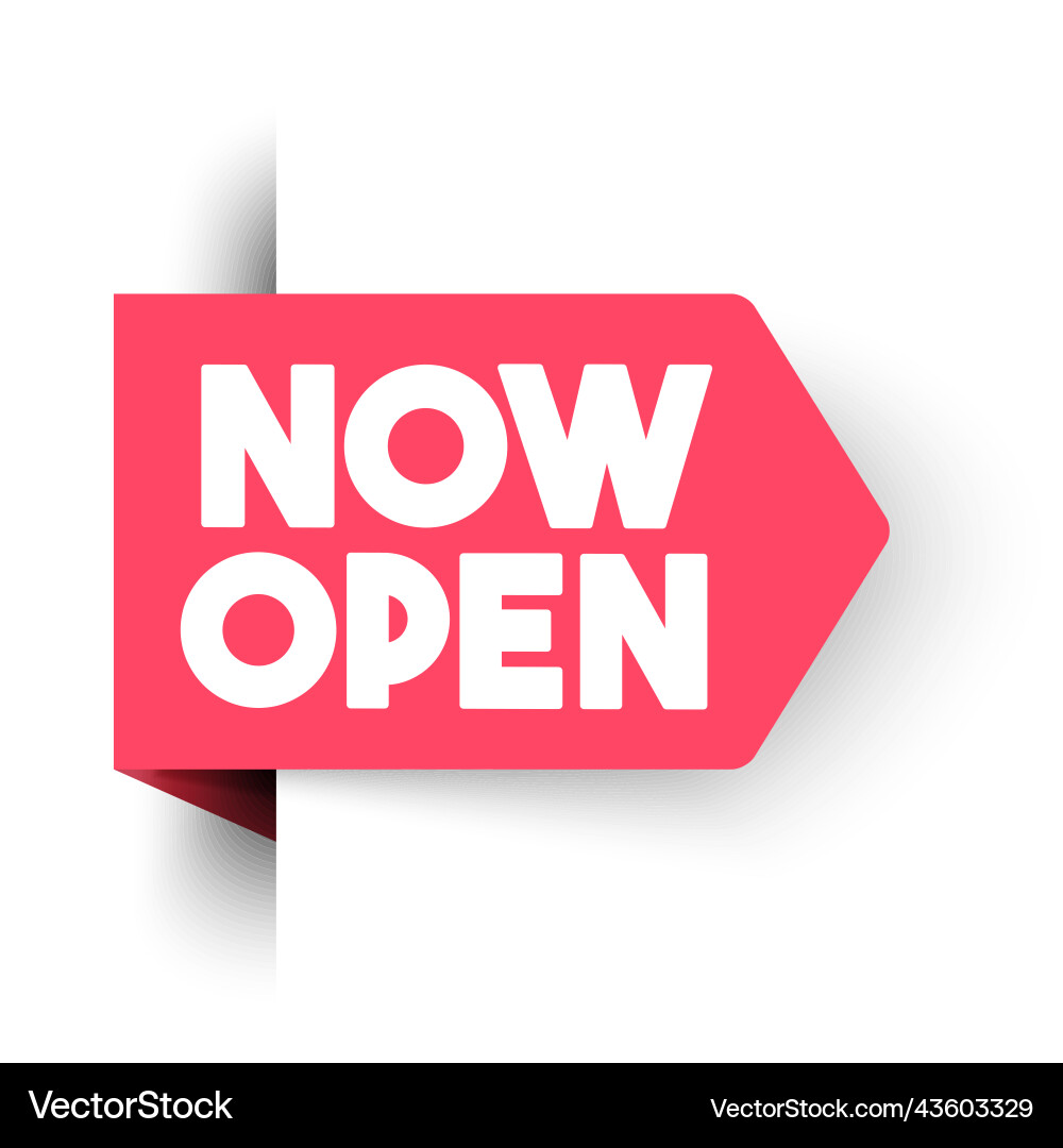 Red Open Label with Text vector image
