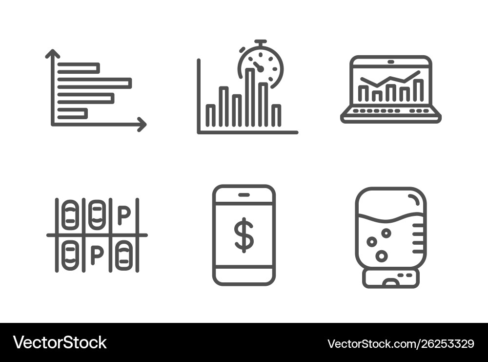 Report timer horizontal chart and smartphone Report timer horizontal chart and smartphone vector image