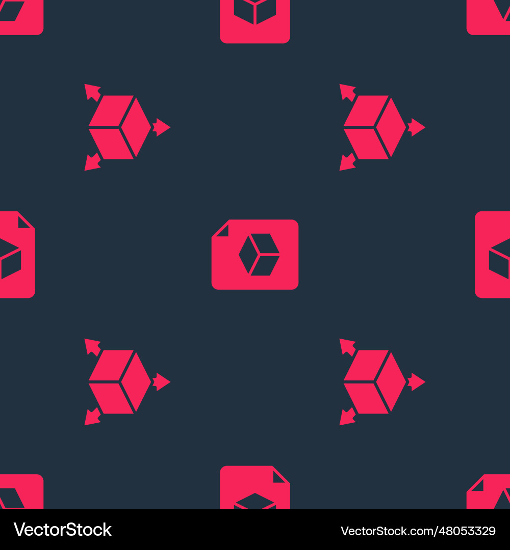 Set isometric cube and file on seamless pattern Set isometric cube and file on seamless pattern vector image