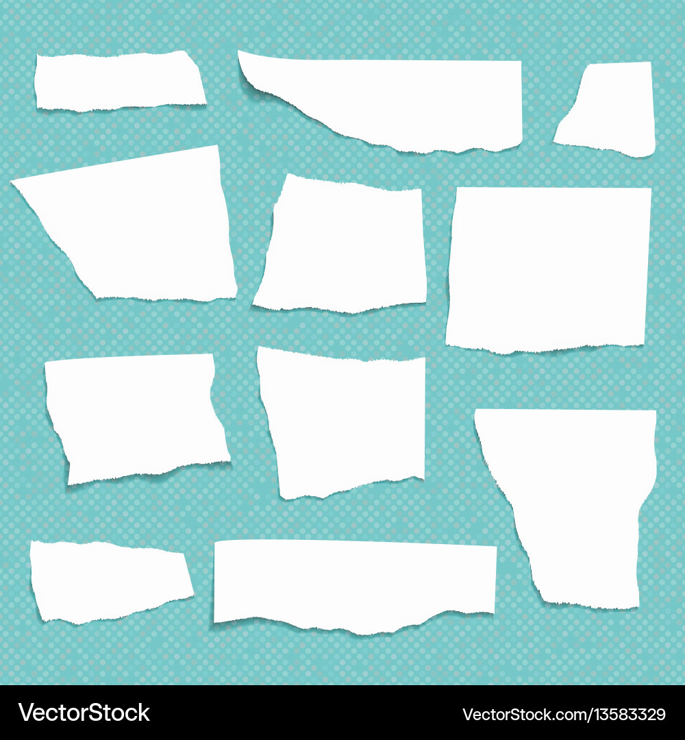 Set of isolated realistic empty paper Set of isolated realistic empty paper Vector Image