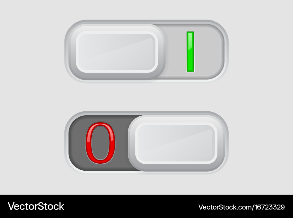Toggle switch on and off buttons Vector Image