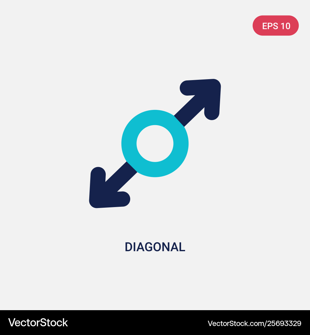 Two color diagonal icon from arrows 2 concept Two color diagonal icon from arrows 2 concept vector image