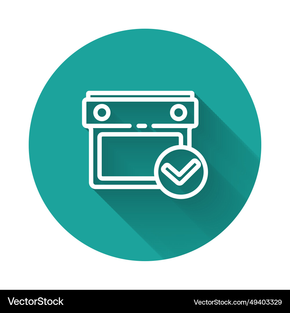 White line calendar with check mark icon isolated White line calendar with check mark icon isolated Vector Image