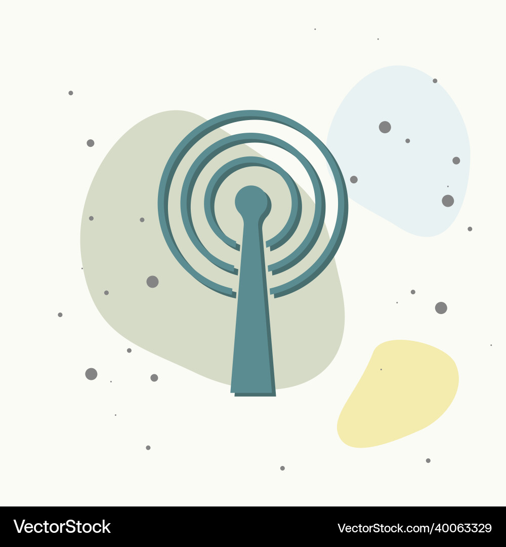 Wifi transmitter icon on multicolored background Vector Image