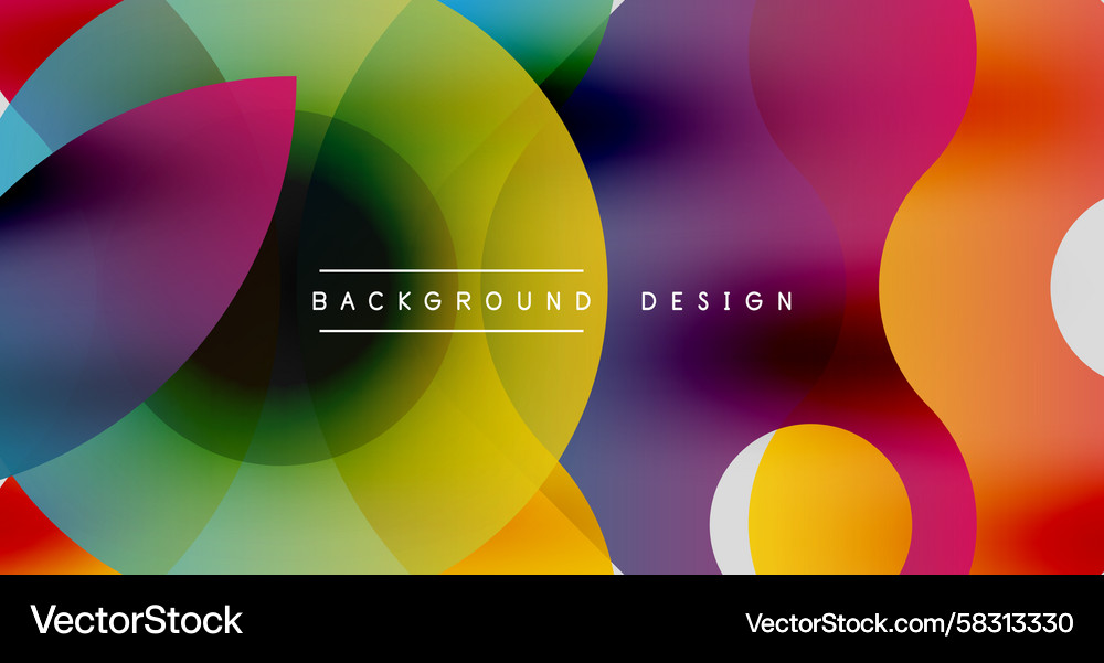 Abstract colorful circles overlap creating Vector Image