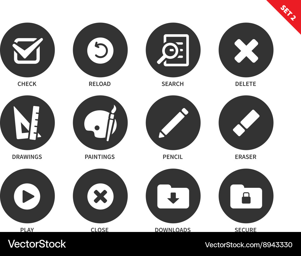 Application buttons icons on white background vector image