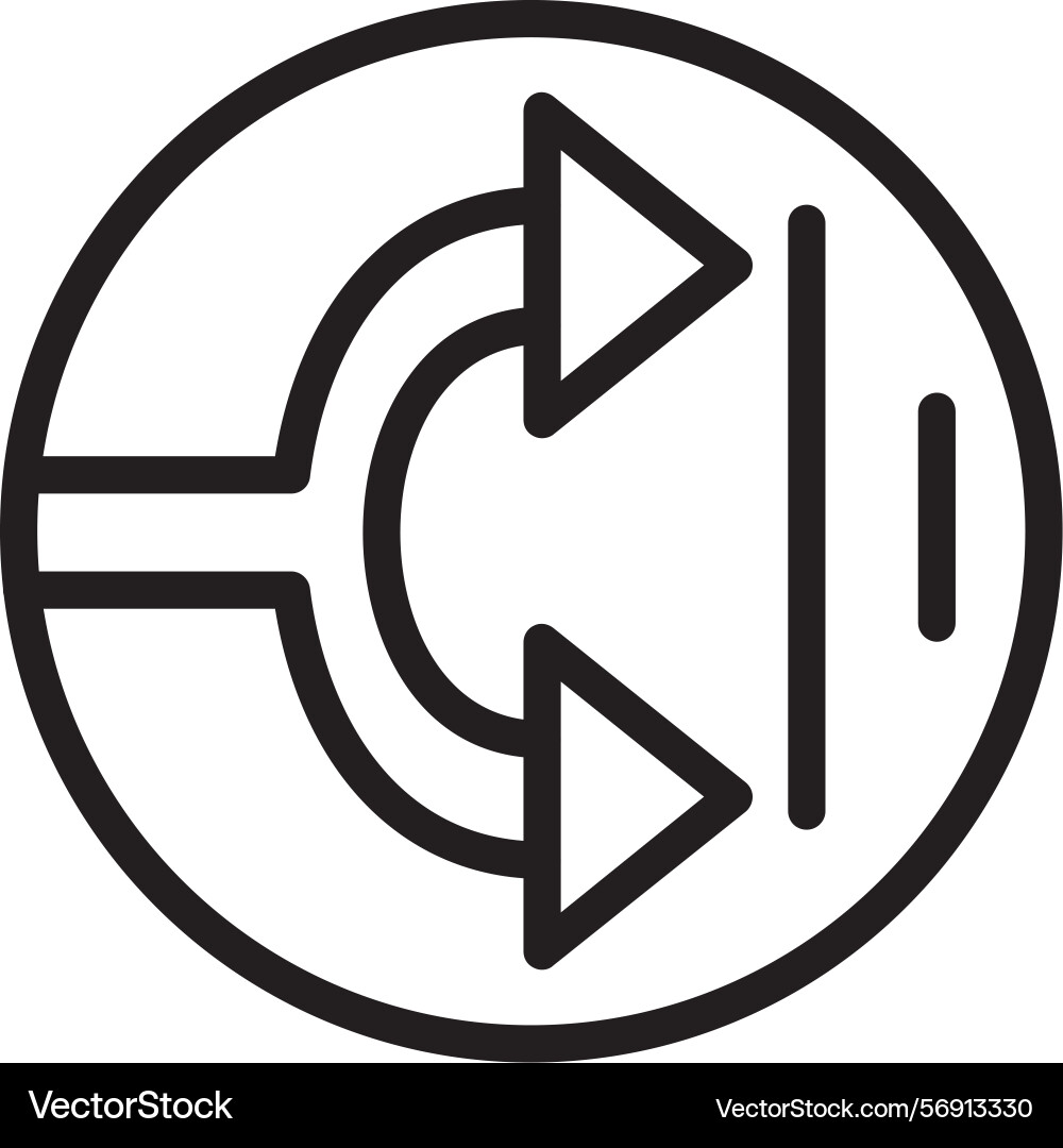 Arrow split right linear style icon design Vector Image