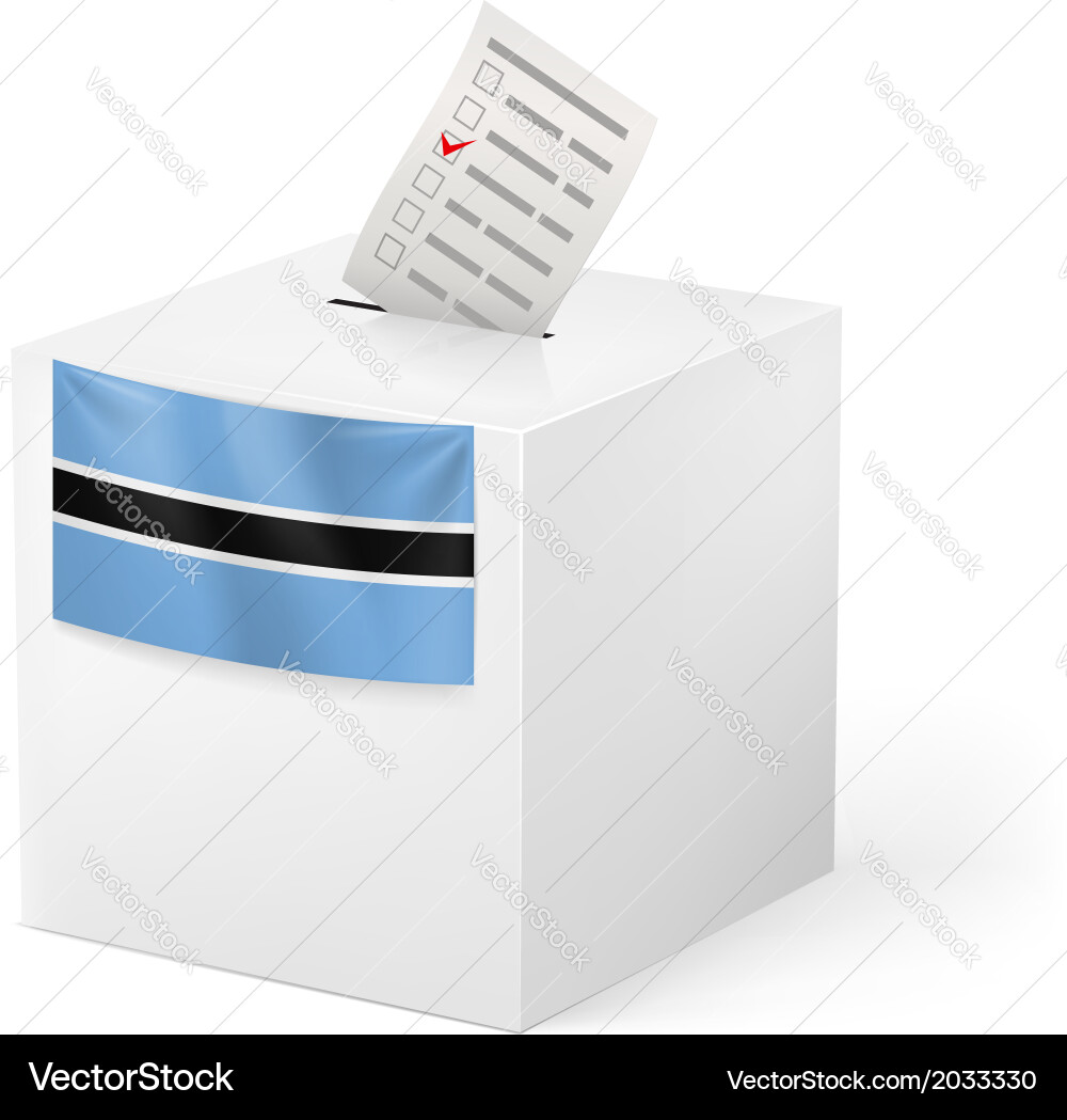 Ballot box with voting paper botswana Vector Image