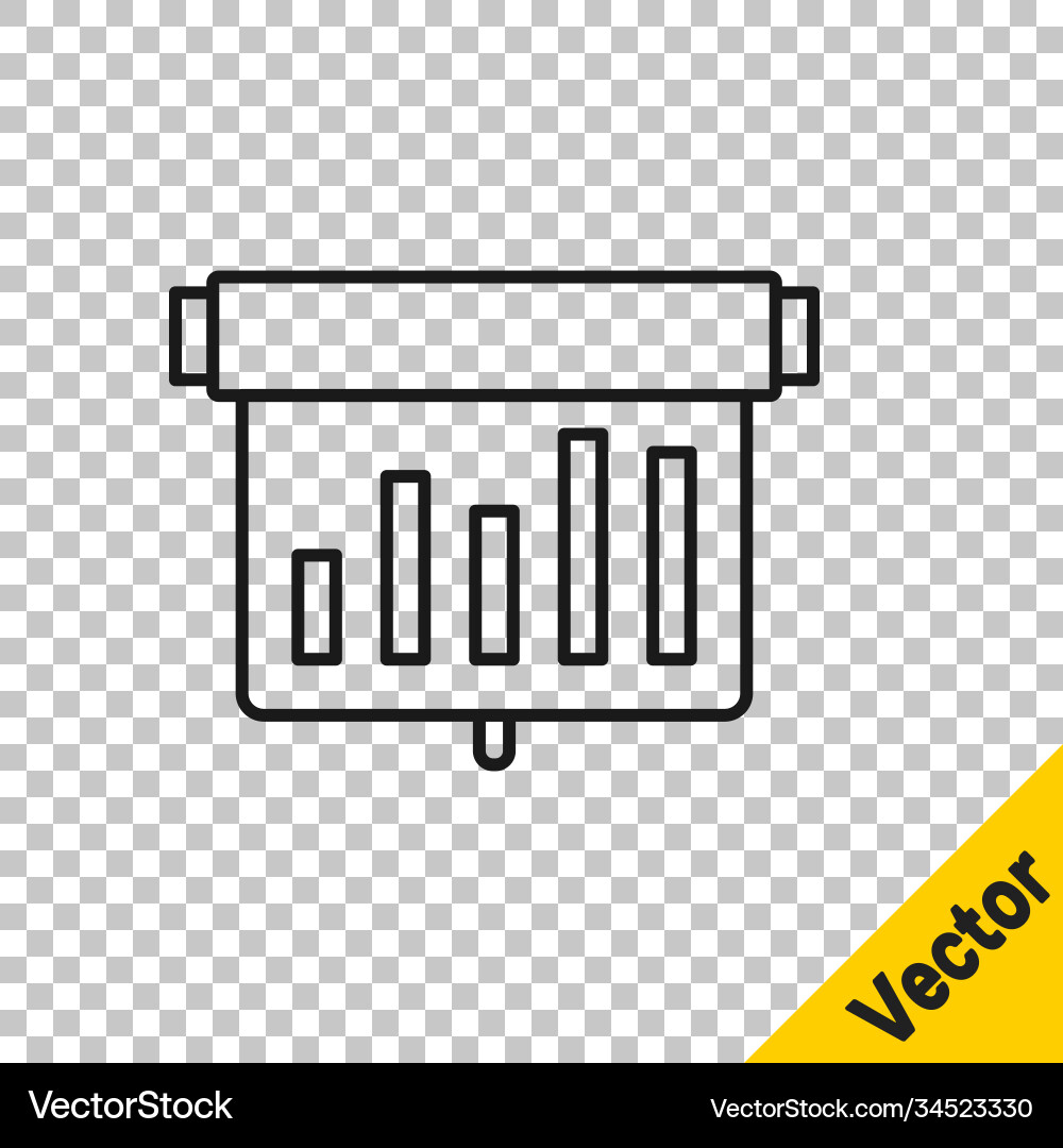 Black line board with graph chart icon isolated Black line board with graph chart icon isolated Vector Image