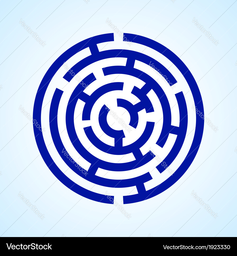 Blue Labyrinth Maze Royalty Free Vector Image - VectorStock