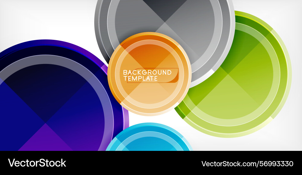 Bright circles overlap creating dynamic visual Bright circles overlap creating dynamic visual Vector Image