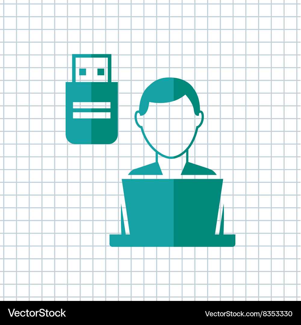 Computer user design vector image