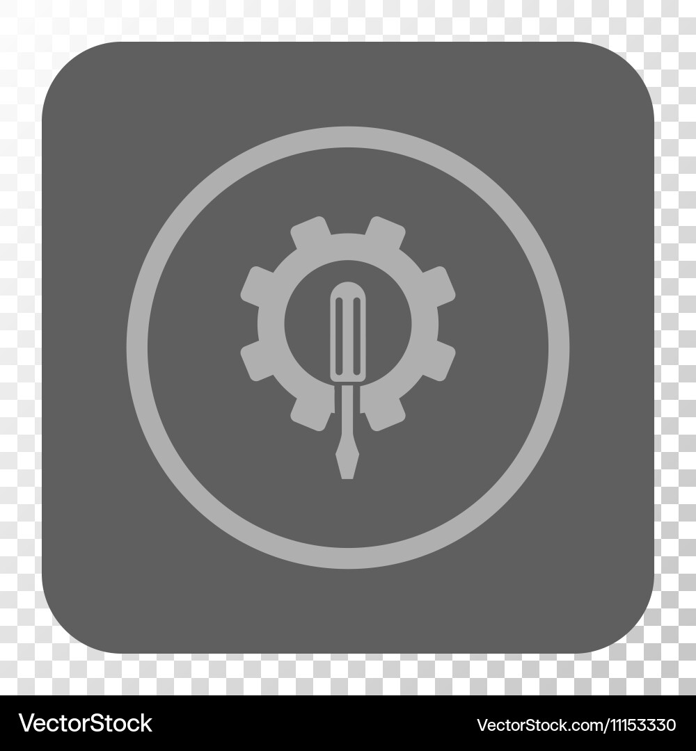 Engineering rounded square button vector image