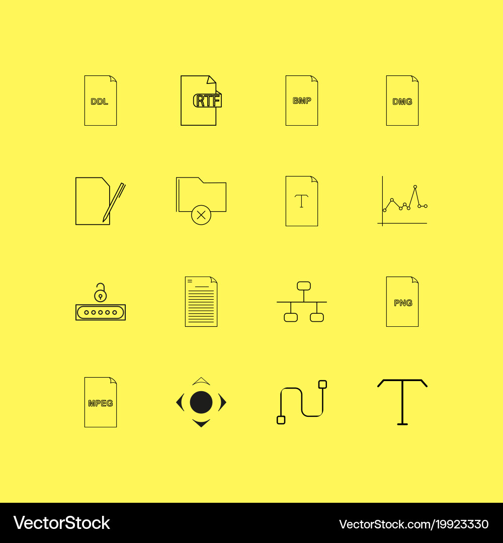 Files and folders linear icon set simple outline vector image